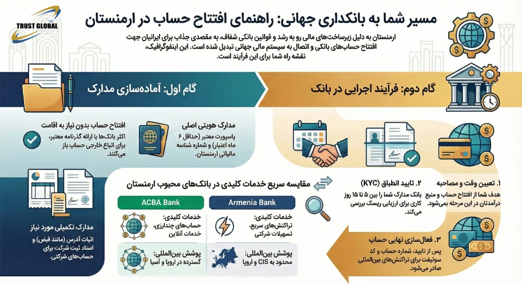 راهنمای افتتاح حساب بانکی در ارمنستان